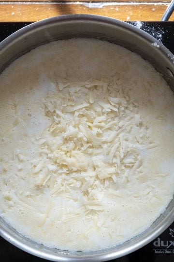 cheese melted into mixture
