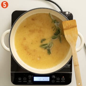 Making a lemon white wine sauce with fond from the chicken.