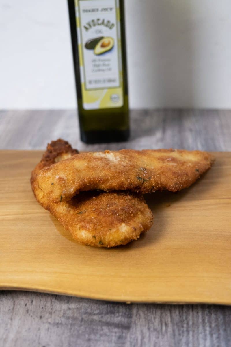 chicken cutlets fried in avocado oil