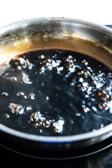 balsamic glaze simmering