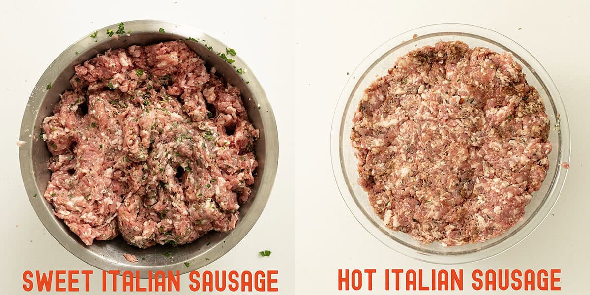 Seasoning the sausage with sweet and hot flavors.