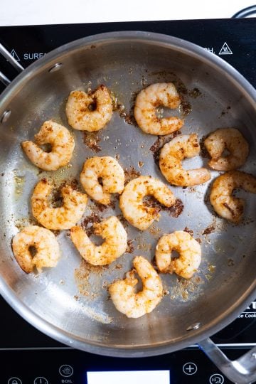 shrimp seared and flipped