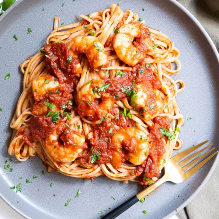 fra diavolo sauce with shrimp and linguine