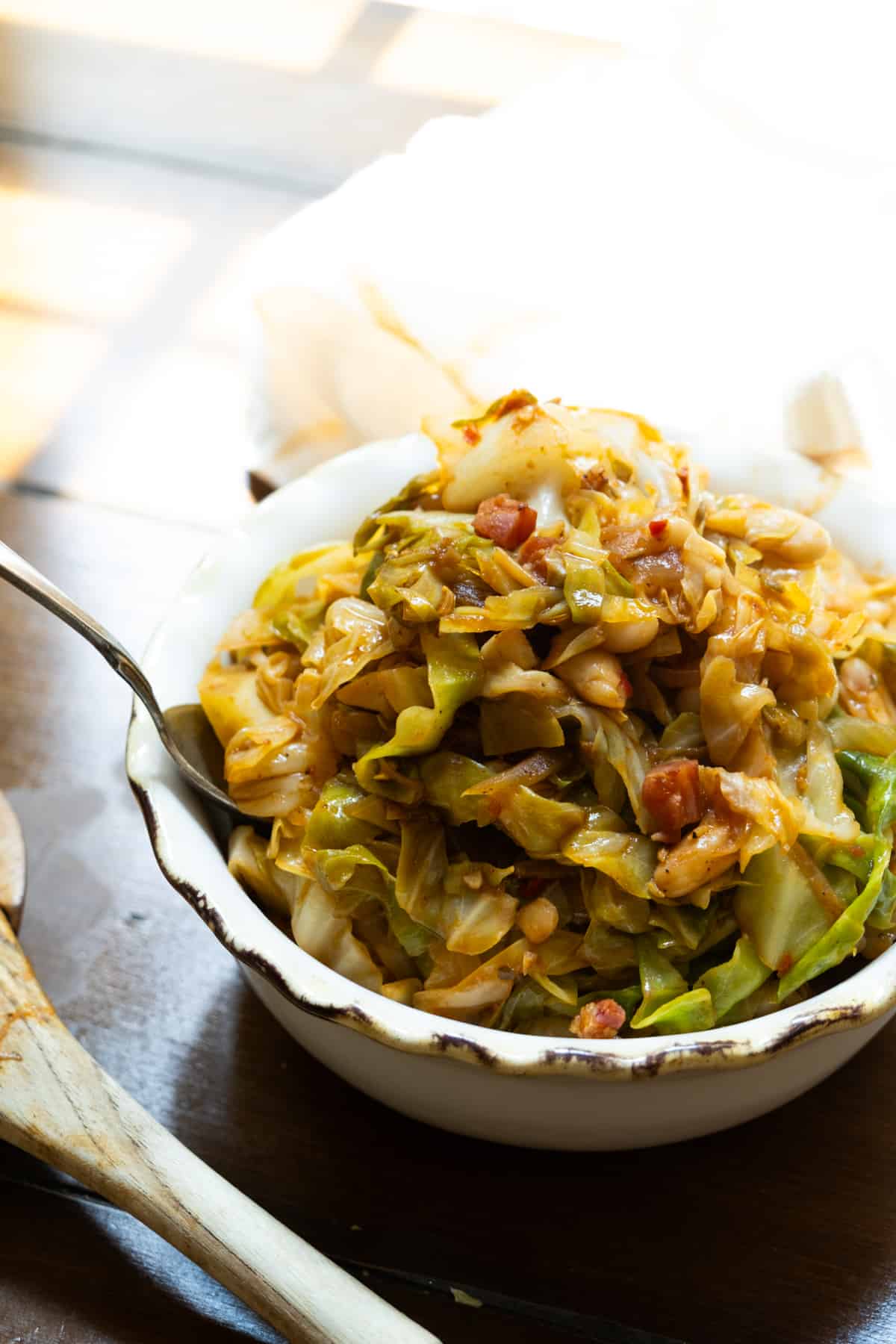 Italian cabbage with pancetta