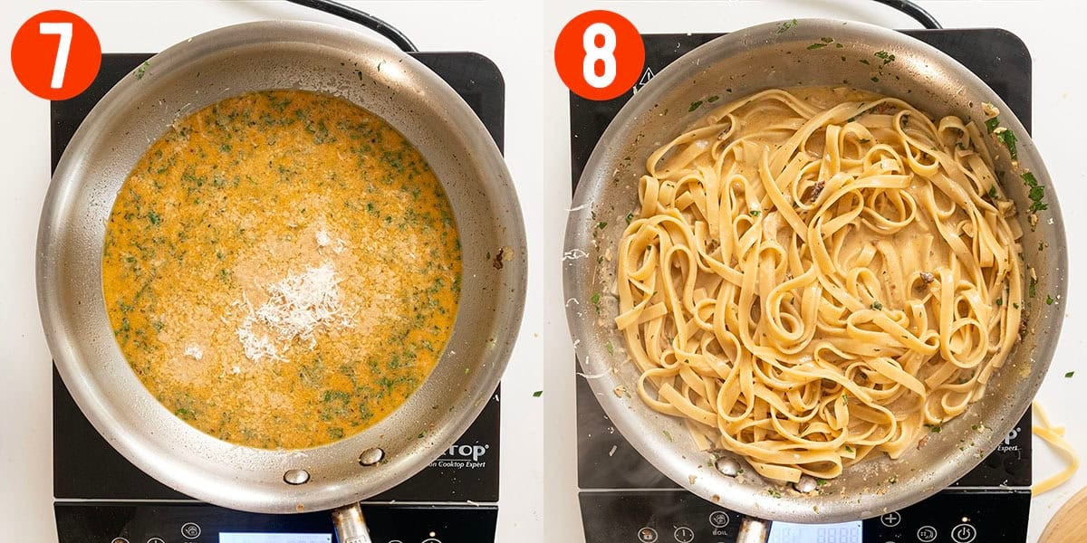 Creamy cajun sauce combined with pasta.