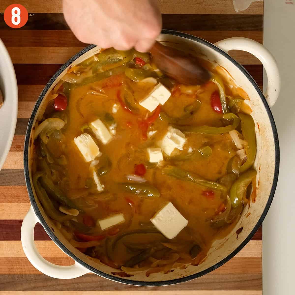 Emulsifying butter into sauce to develop flavor and richness.