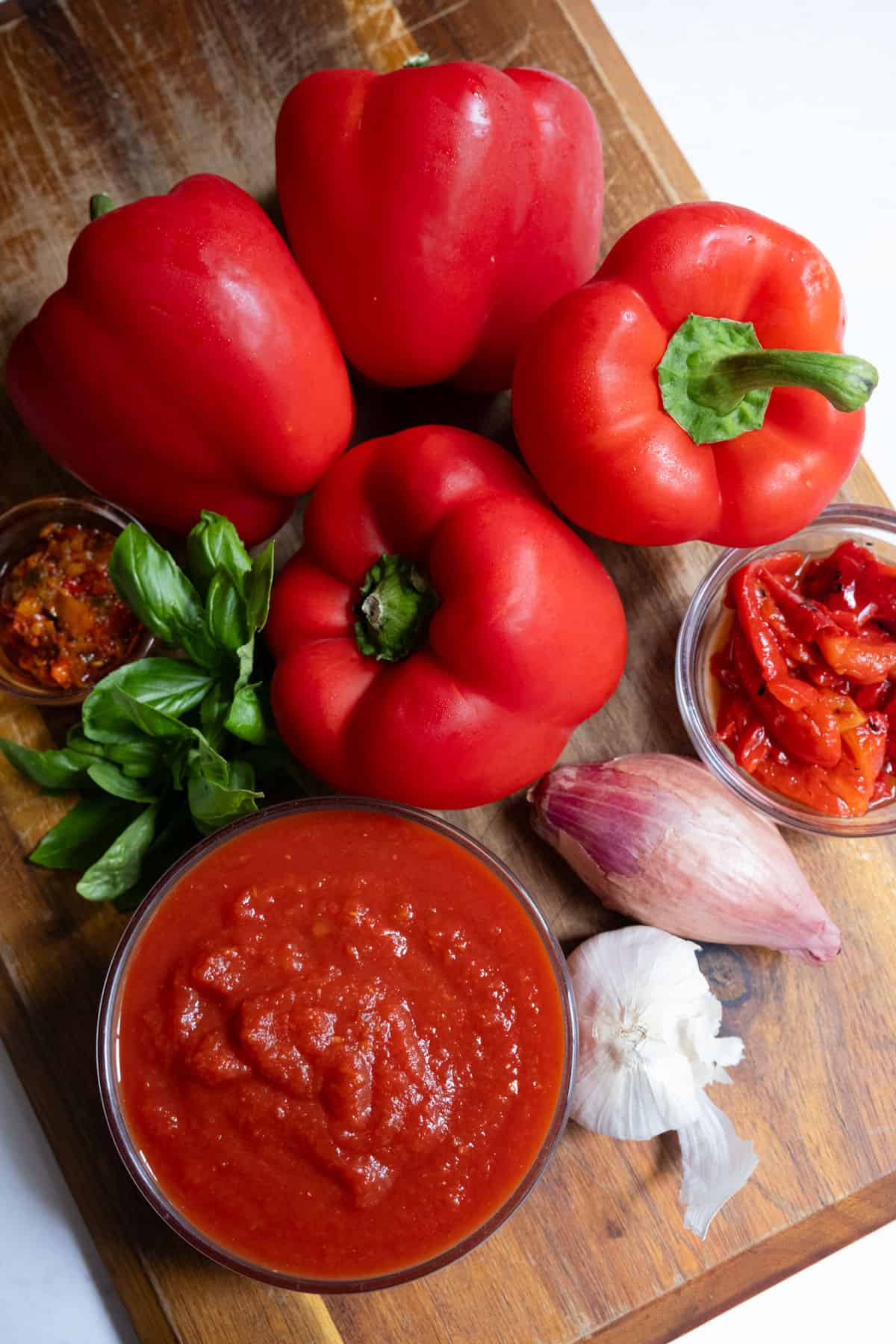 ingredients for red pepper saucee