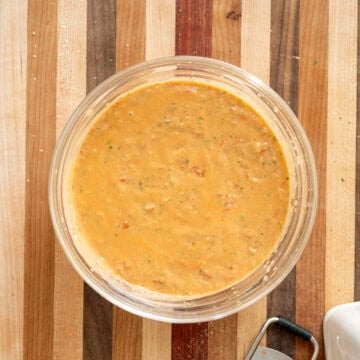 Trapanese pesto in a bowl.