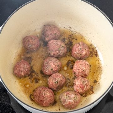 Meatballs frying