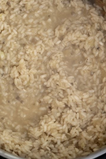 risotto even creamier final chicken broth added
