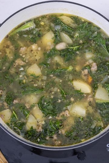 kale wilted and stirred into zuppa toscana