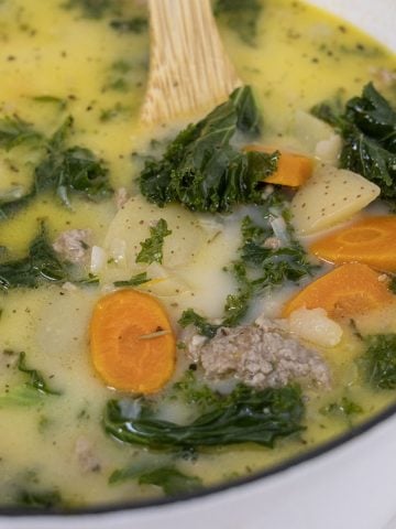 zuppa toscana with carrots potatoes and sausage
