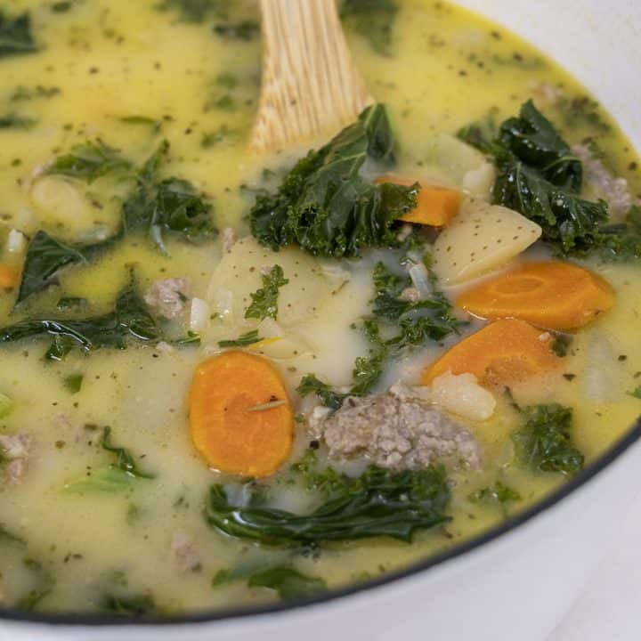 zuppa toscana with carrots potatoes and sausage