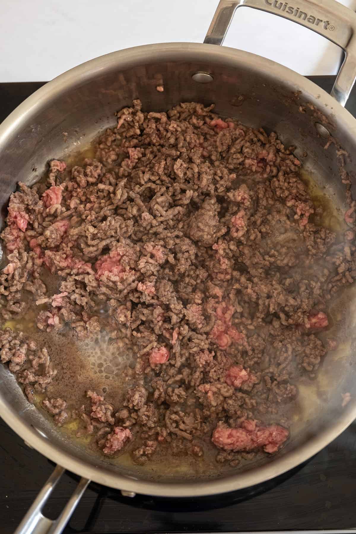 browning the ground beef