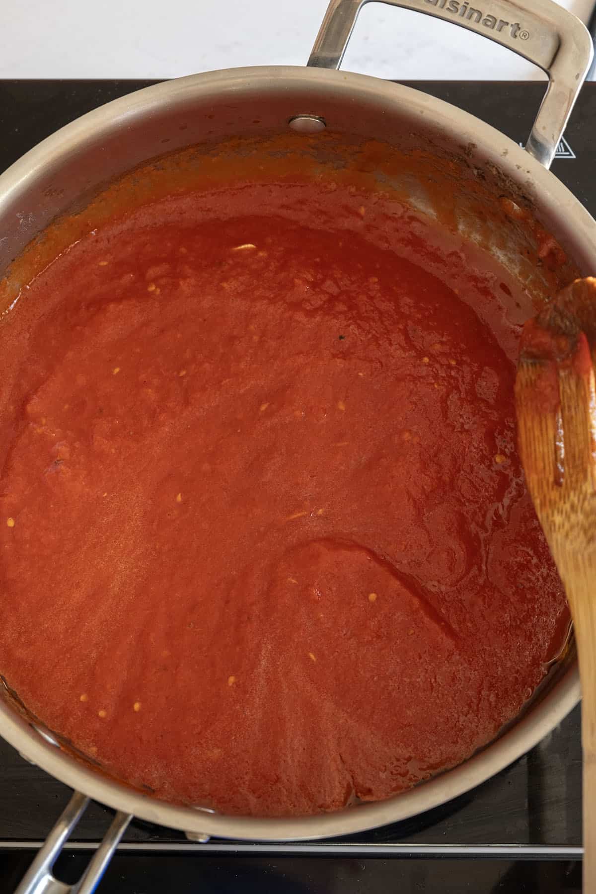 simmering the sauce