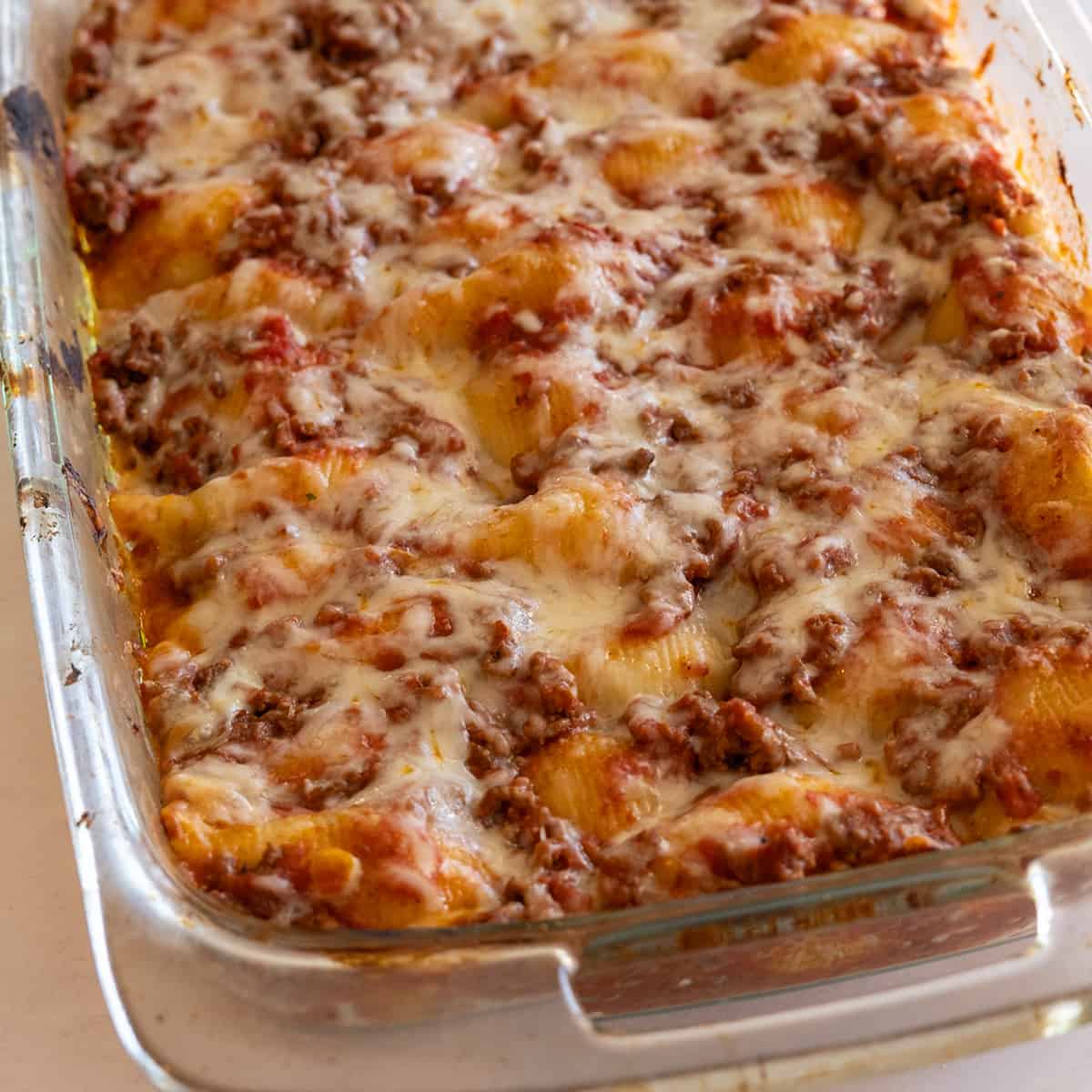Italian Stuffed Shells with Meat Sauce and Ricotta