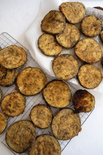 eggplant fried and cooling