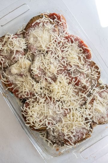 topped with mozzarella pre cooking
