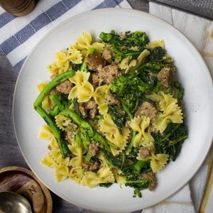 farfalle with broccoli rabe and sausage