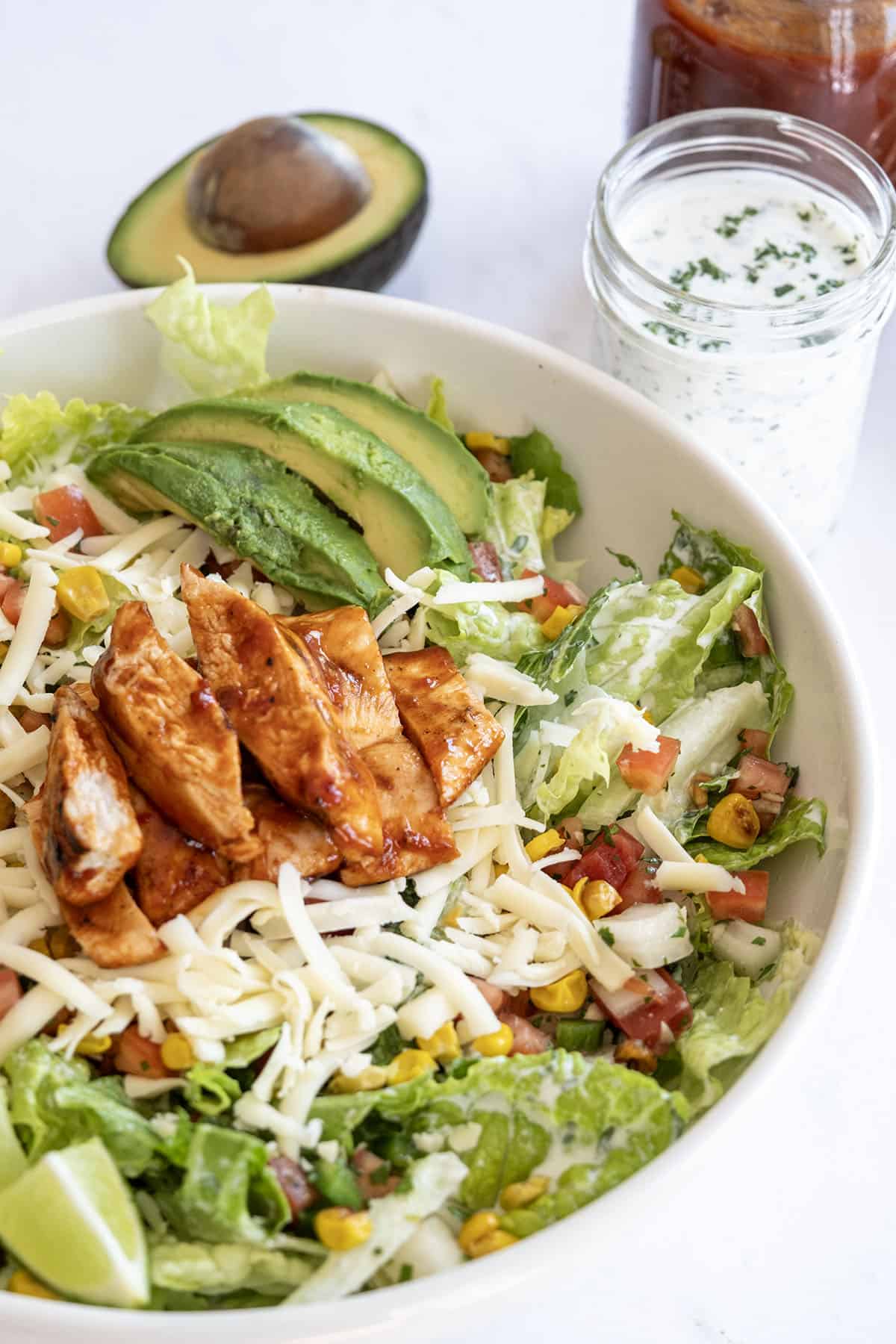 bbq chicken salad with cilantro lime ranch
