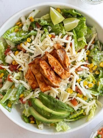 BBQ Chipotle chicken salad in a bowl.