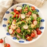 Italian green bean salad in a bowl.
