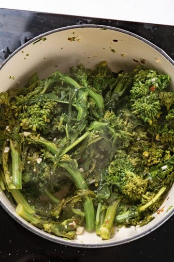 sauteed and steamed broccoli rabe