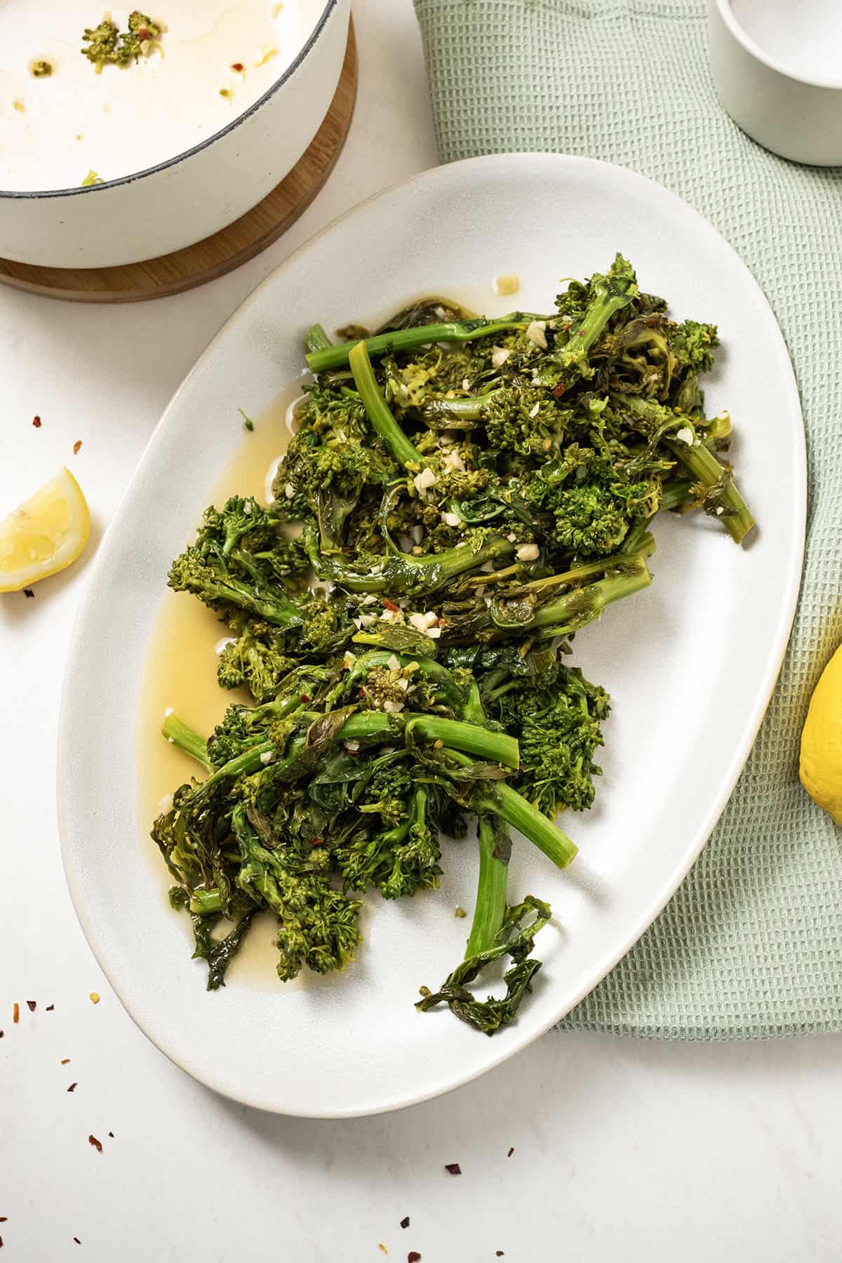 finished rapini served on a plate