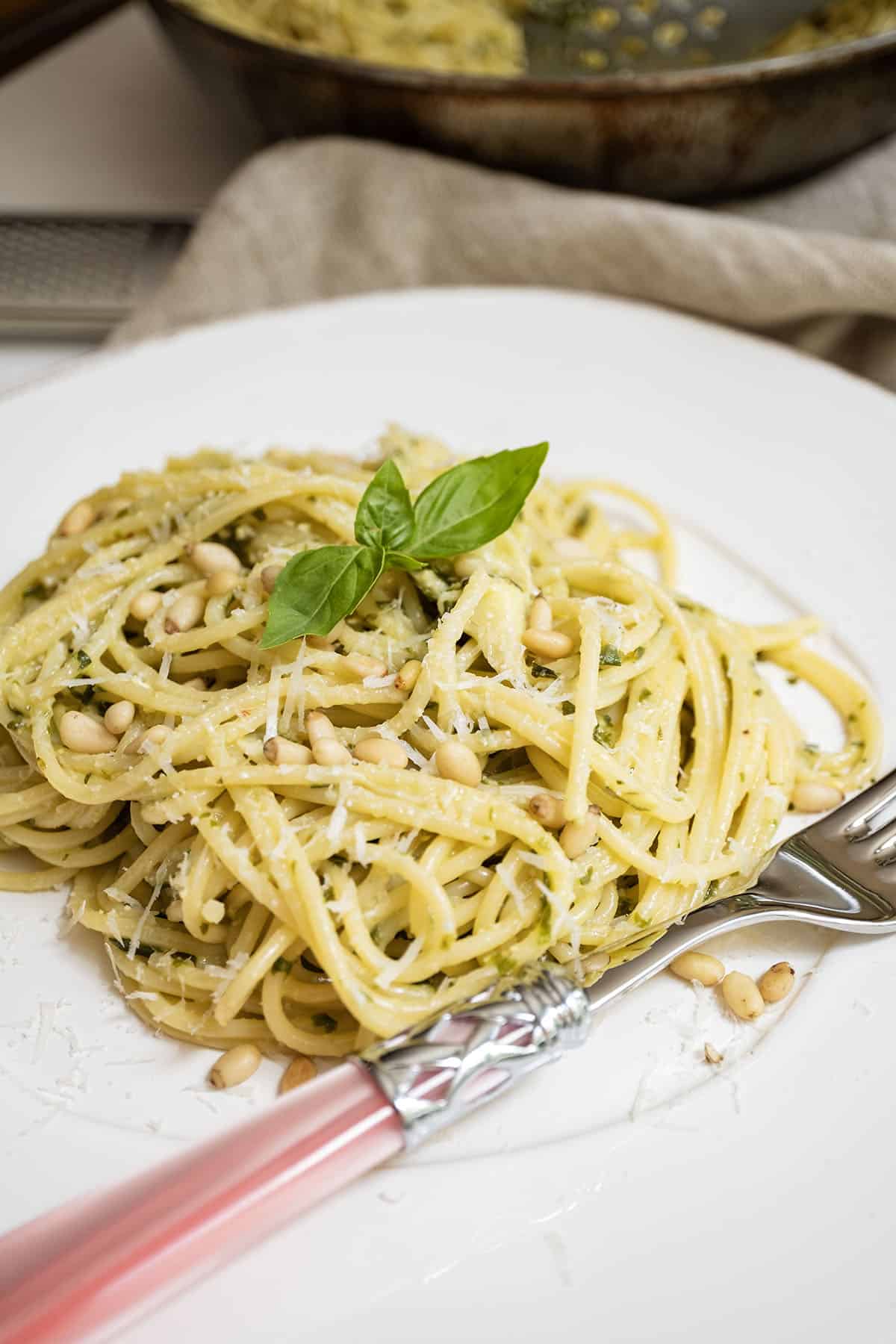 Artichoke pesto pasta