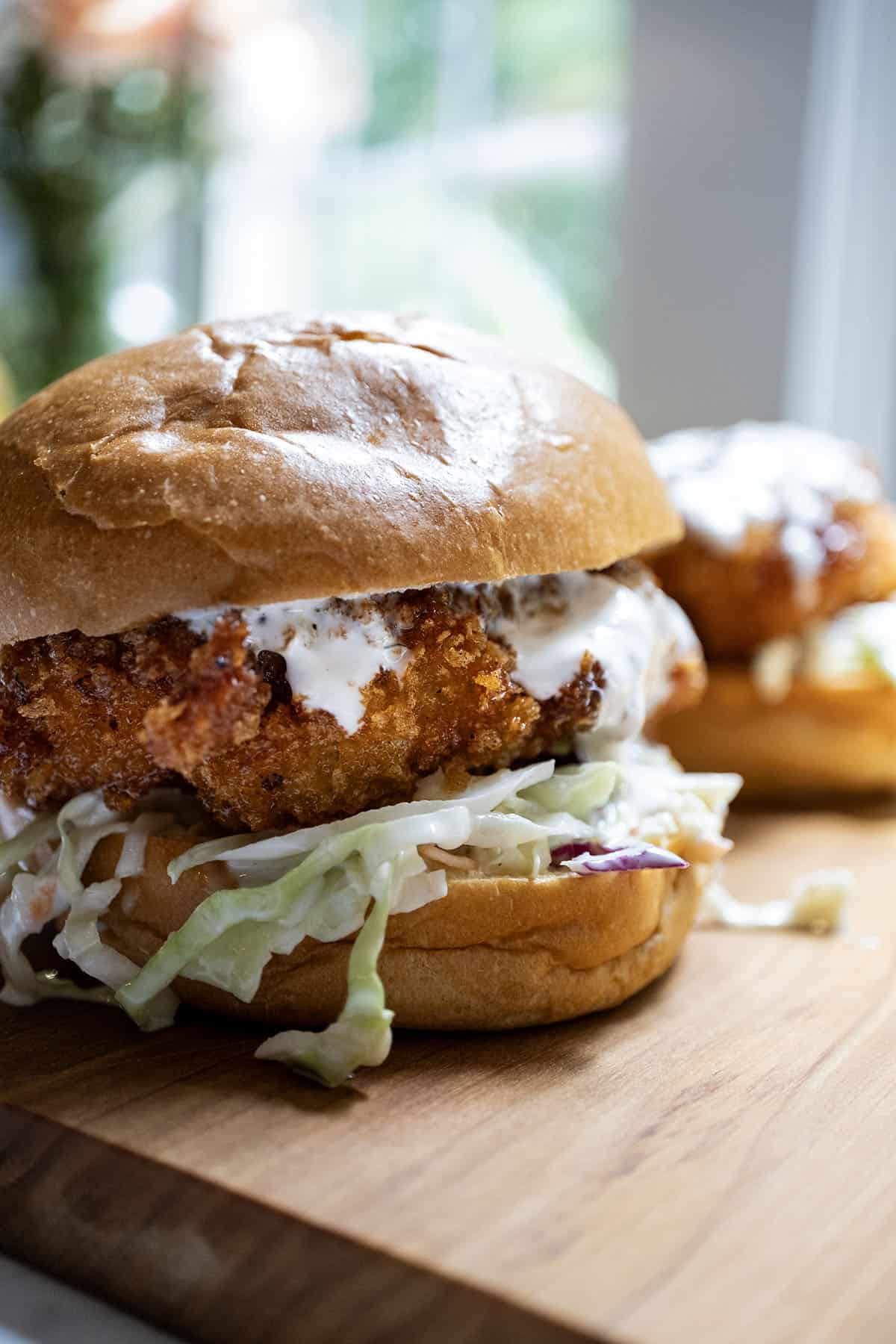 hot honey fried chicken sandwich