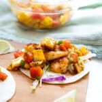 Shrimp Tacos with mango salsa