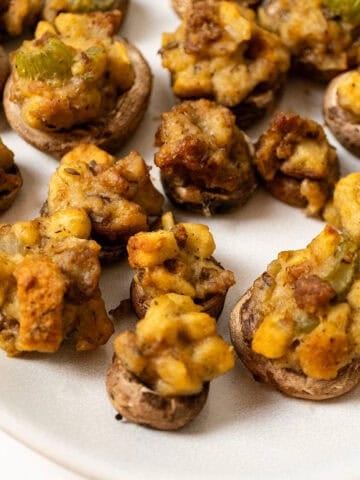 Stuffed Mushrooms on a plate.