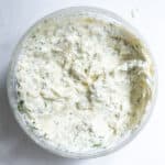 Ricotta mixture combined in a bowl.