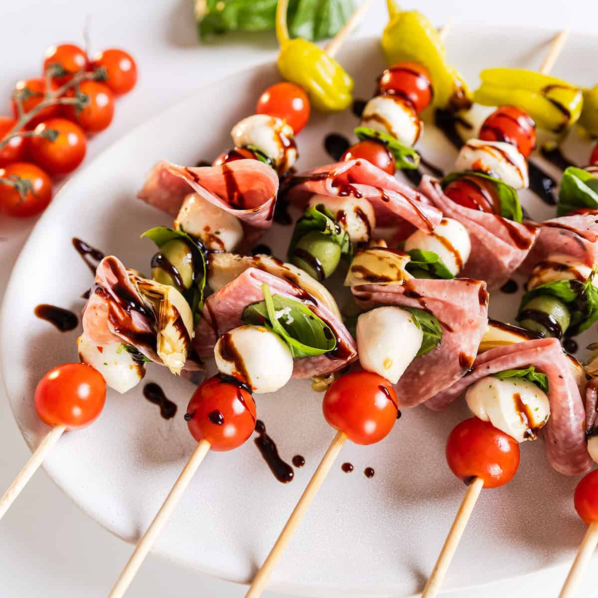 Antipasto Caprese Skewers - Always From Scratch