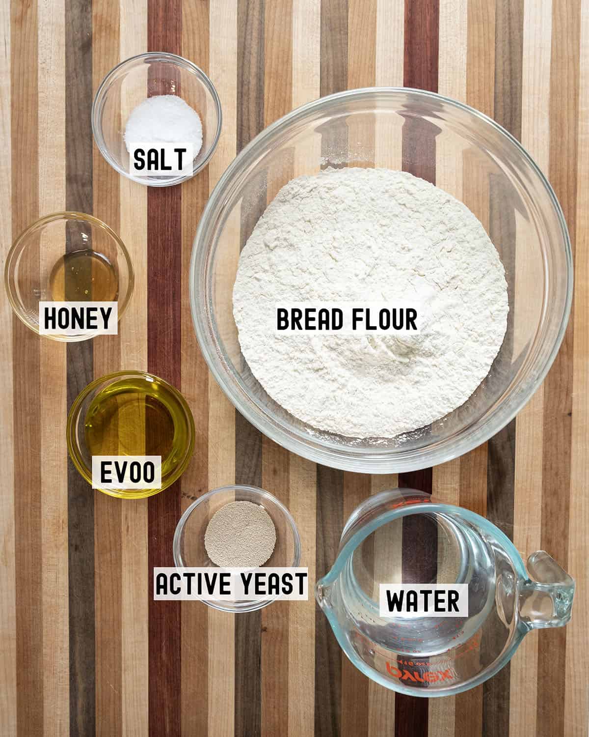 Ingredients for focaccia.