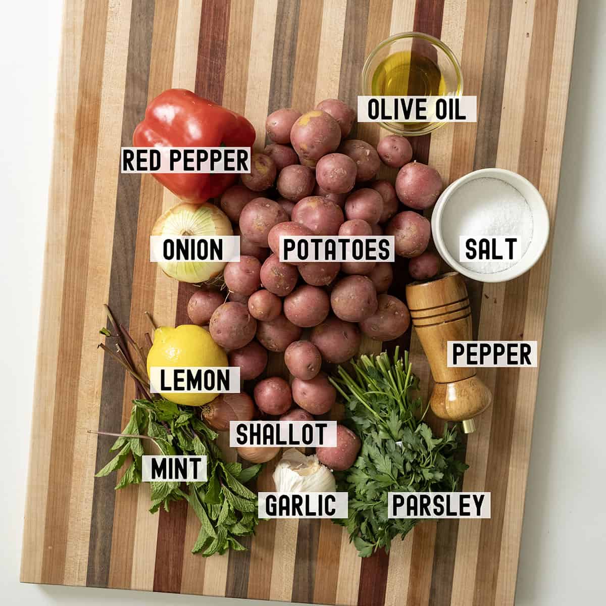 Ingredients for foil potatoes.