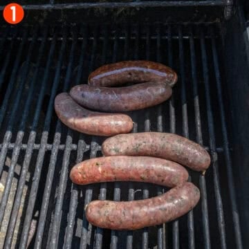 Sausages on the grill.