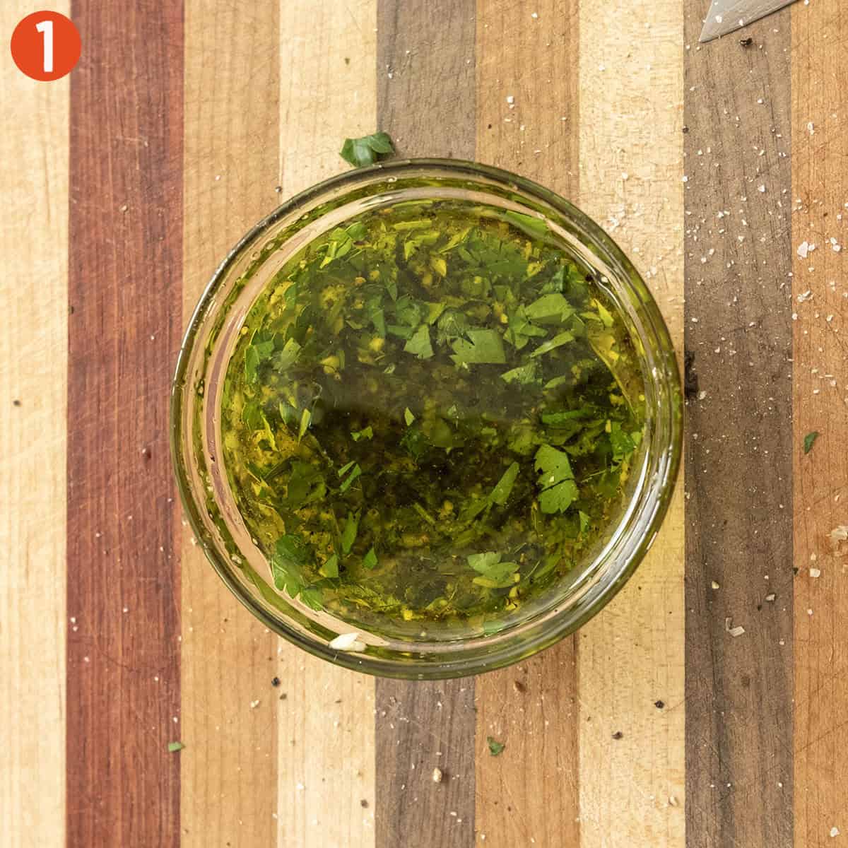 Garlic, parsley, and olive oil marinade.