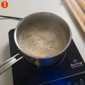 Simmering beans.