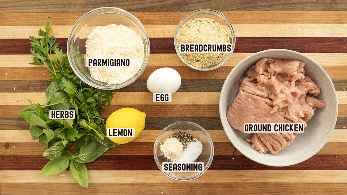 Ingredients for Italian Style Meatballs.