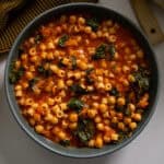 Pasta e ceci in a bowl.