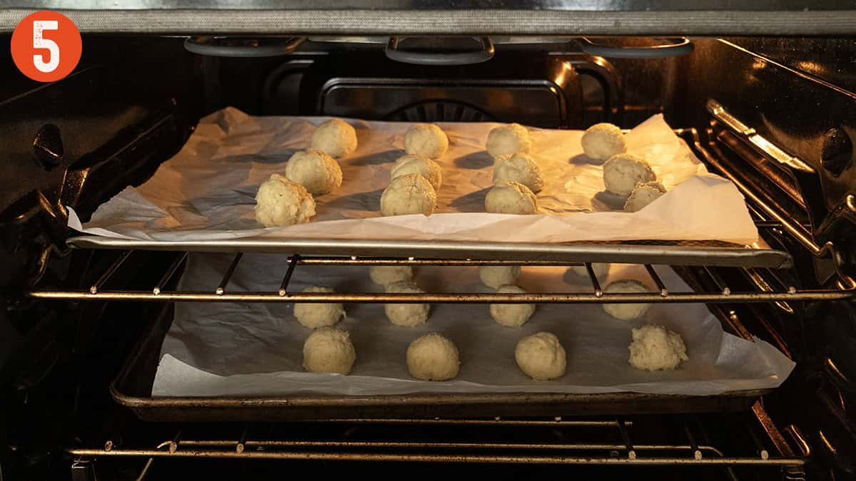 Baking lemon ricotta cookies.